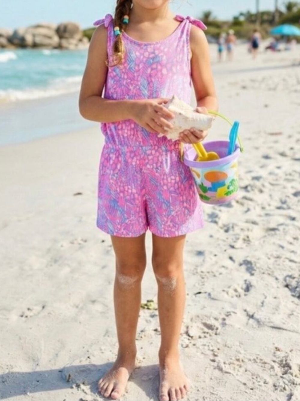 Lilly Pulitzer Girl Size XL Cady Romper Pink Sorbet Sleeveless Cotton Resortwear